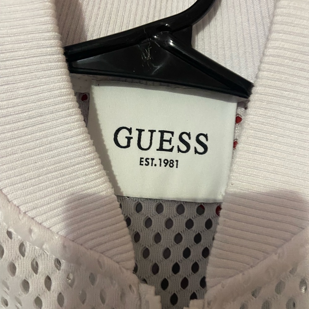 Guess White Perforated Jacket